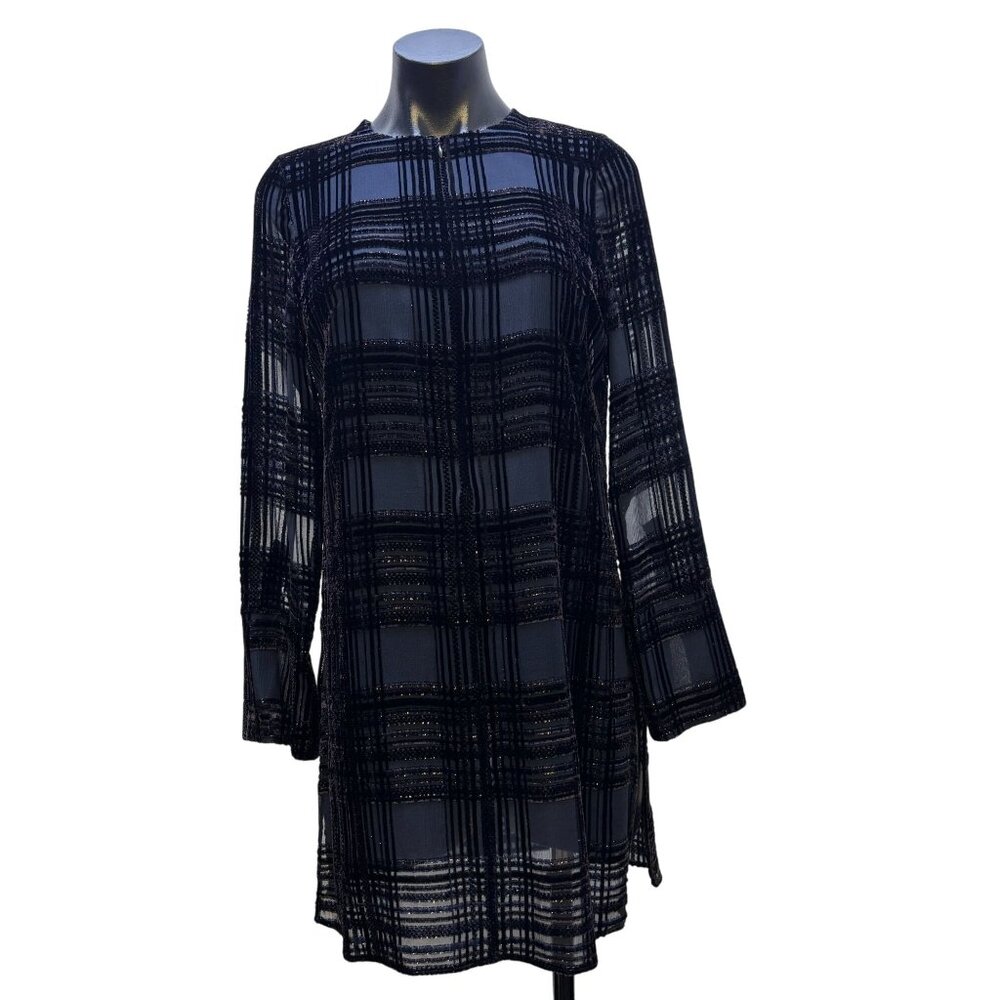 NWT Akris Sheer Tunic Midnight Blue Size 6 2p